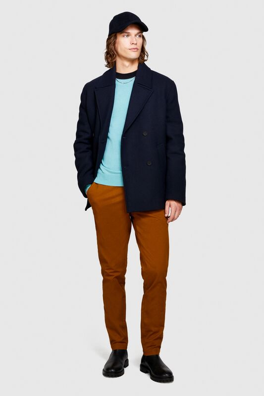 Esnek Slim Fit Chino Pantolon Erkek Kahverengi T-Shirt - 323A4JGCSF03E