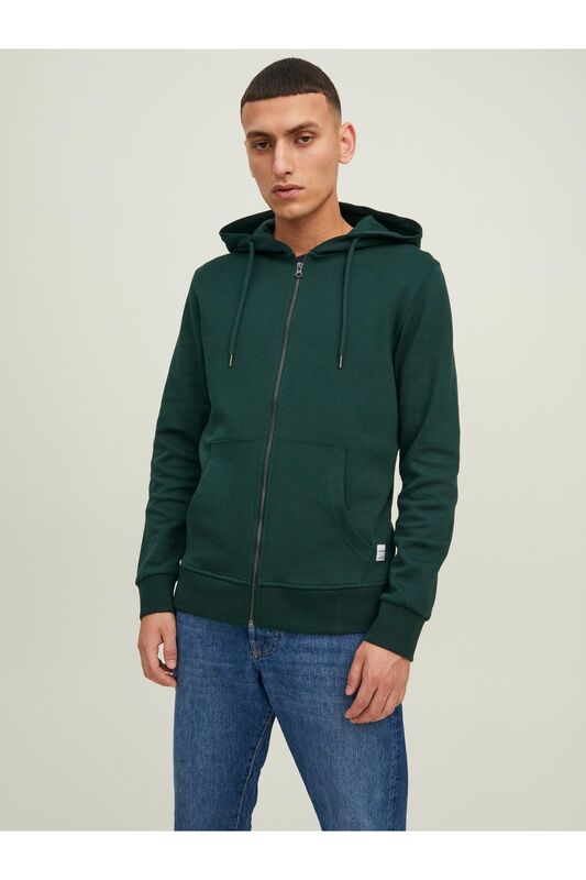 Jjebasic Sweat Zip Hood Noos Erkek Yeşil Sweatshirt - 12181901