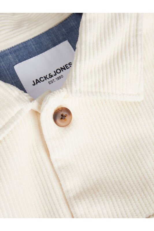 JJEEDDIE CORDUROY OVERSHIRT LS SN Erkek Beyaz UK Gömlek - 12246303