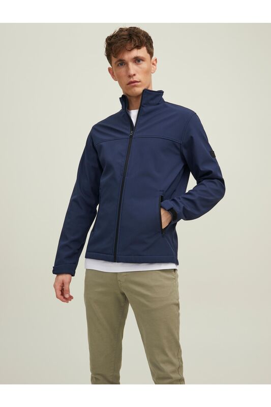 JJemarvin Collar Softshell Erkek Mavi Mont - 12212364