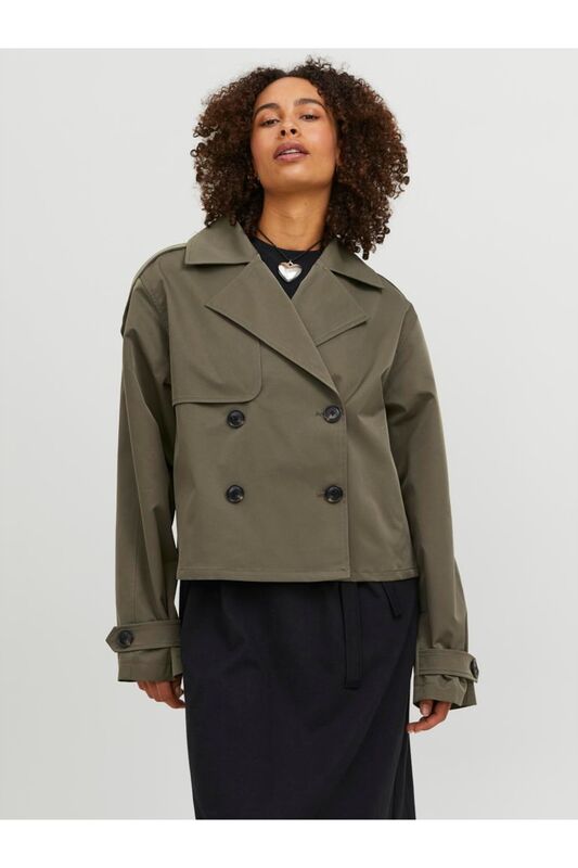 JXCARLIE SHORT TRENCHCOAT OTW SN Kadın Yeşil Mont - 12248654