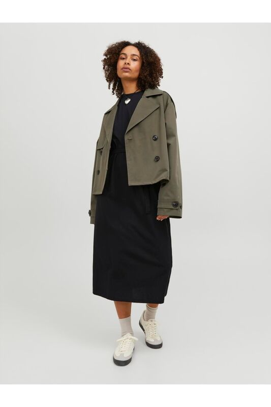 JXCARLIE SHORT TRENCHCOAT OTW SN Kadın Yeşil Mont - 12248654