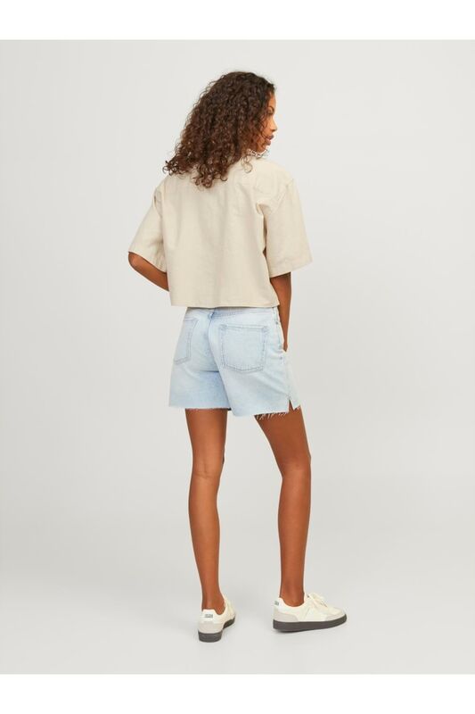 JXLULU SS CROPPED LINEN BLEND SHIRT WVN Kadın Bej KK Gömlek - 12231335