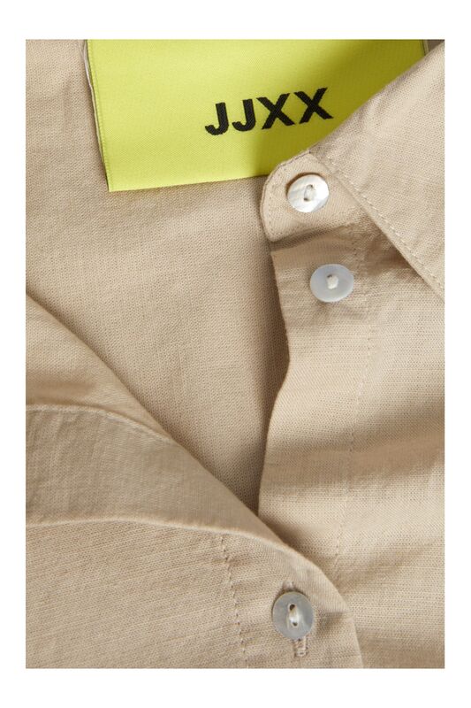 JXLULU SS CROPPED LINEN BLEND SHIRT WVN Kadın Bej KK Gömlek - 12231335