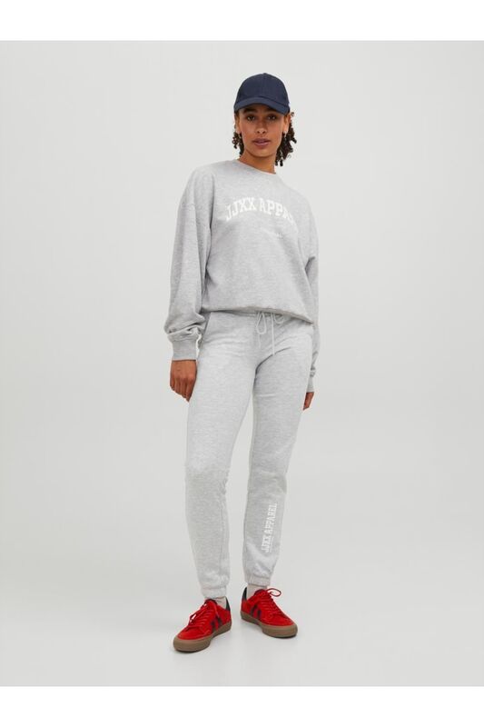 JXRILEY REG LS CREW SWT Kadın Gri Sweatshirt - 12248650