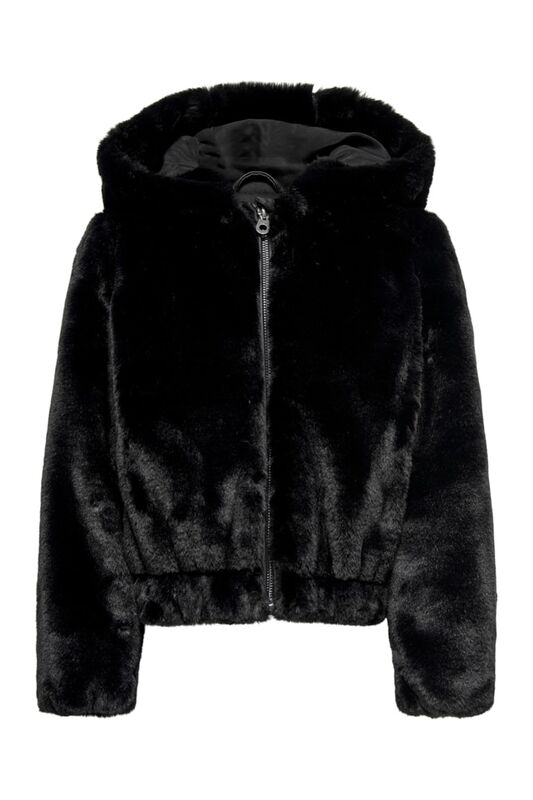 Kogmalou Faux Fur Hood Jacket Cp Otw Kız Çocuk Siyah Mont - 15207563