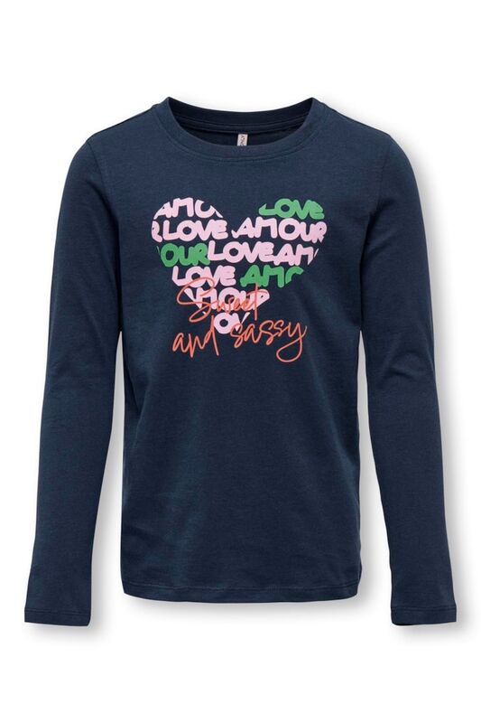 KOGMARIE REG L/S HEART TOP BOX JRS Kız Çocuk Mavi T-Shirt - 15303581