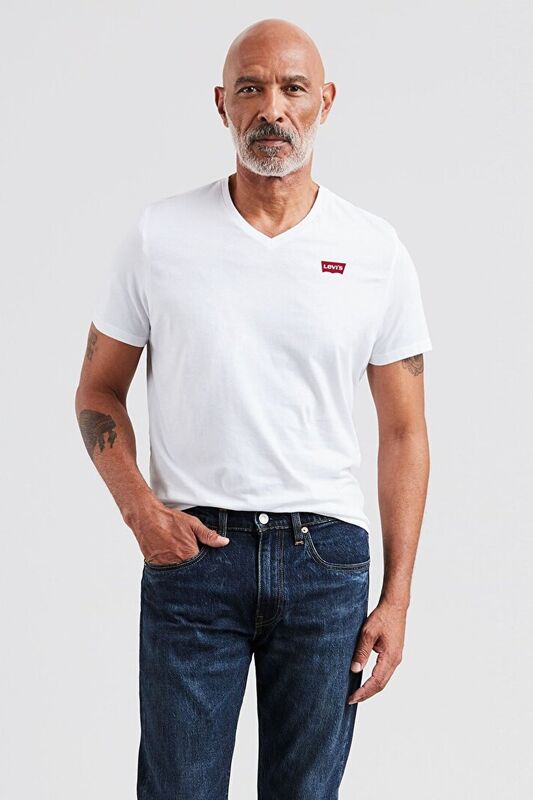 LSE_ORIG HM VNECK WHITE Erkek Yeşil Basic T-Shirt - A2084