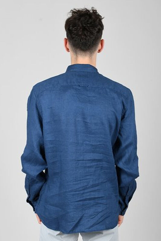 MILL BROOK Linen Shirt Erkek Lacivert Gömlek - TB0A2DC3