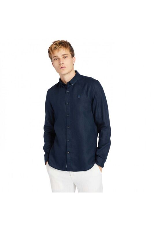 MILL BROOK Linen Shirt Erkek Lacivert Gömlek - TB0A2DC3