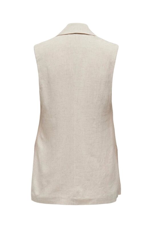 ONLAGNES S/L LINEN BL MEL VEST TLR Kadın Bej Yelek - 15318587