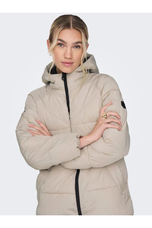 Onlamanda Long Puffer Coat Cc Otw Kadın Gri Kaban - 15233425