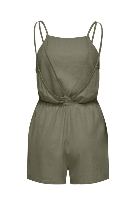 ONLCARO LINEN BL STRAP PLAYSUIT PNT Kadın Yeşil Tulum - 15318559