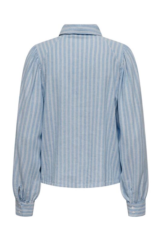 ONLCARO L/S LINEN BL PUFF SHIRT CC PNT Kadın Mavi UK Gömlek - 15310974