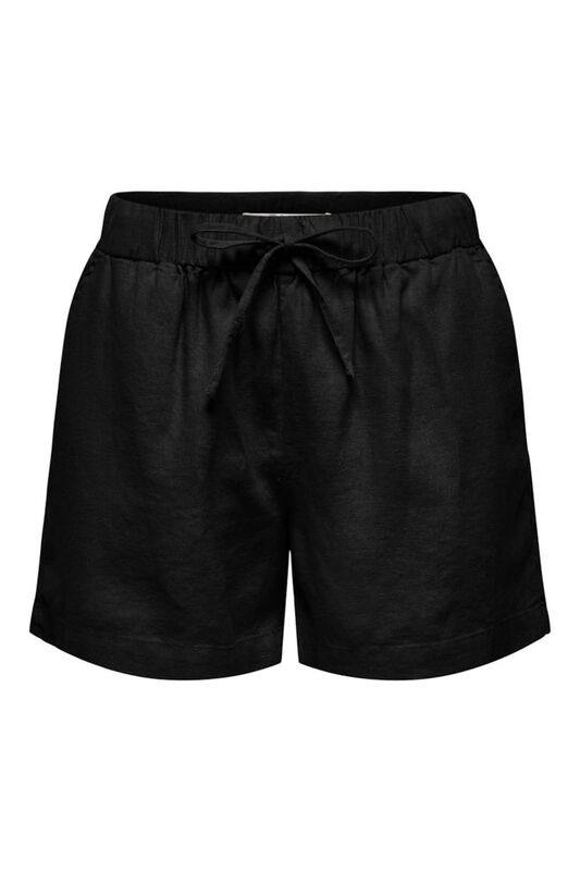 ONLCARO MW LINEN B PULL-UP SHORTS CC PNT Kadın Siyah Şort - 15314055