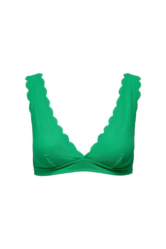 ONLDELPHINE SCALLOP BIKINI TOP Kadın Yeşil Bikini Üstü - 15288906