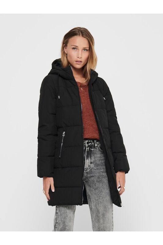 Onldolly Long Puffer Coat Otw Noos Kadın Siyah Kaban - 15205369