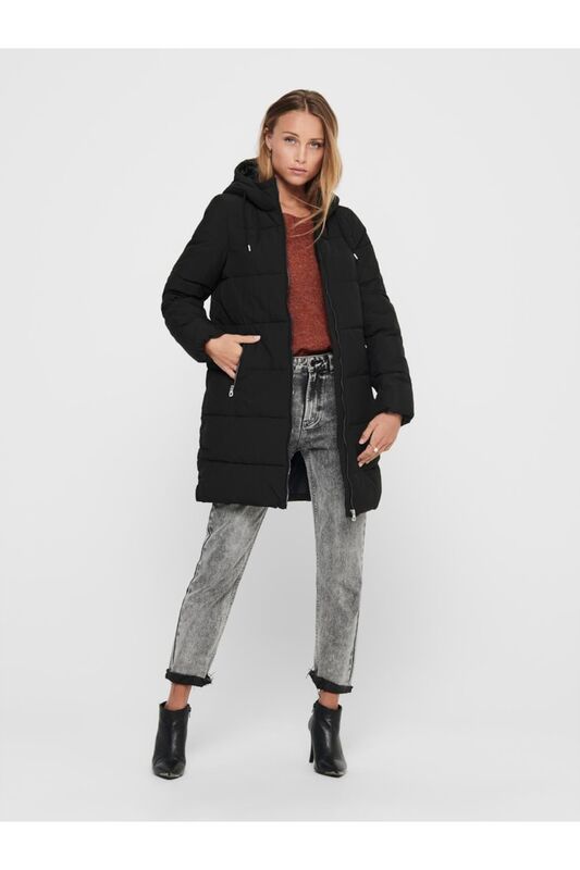 Onldolly Long Puffer Coat Otw Noos Kadın Siyah Kaban - 15205369