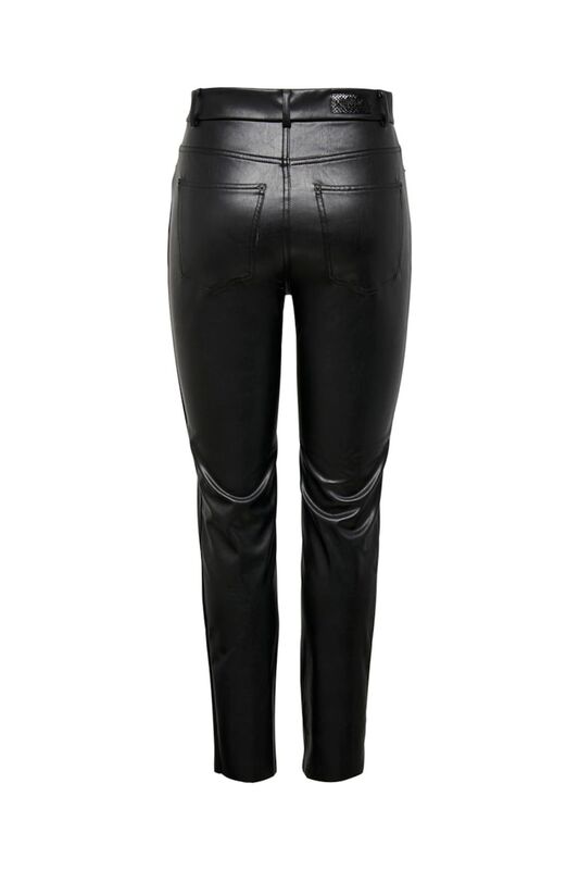 ONLEMILY HW ST ANK FAUX LEATHER PNT NOOS Kadın Siyah Pantolon - 15209293