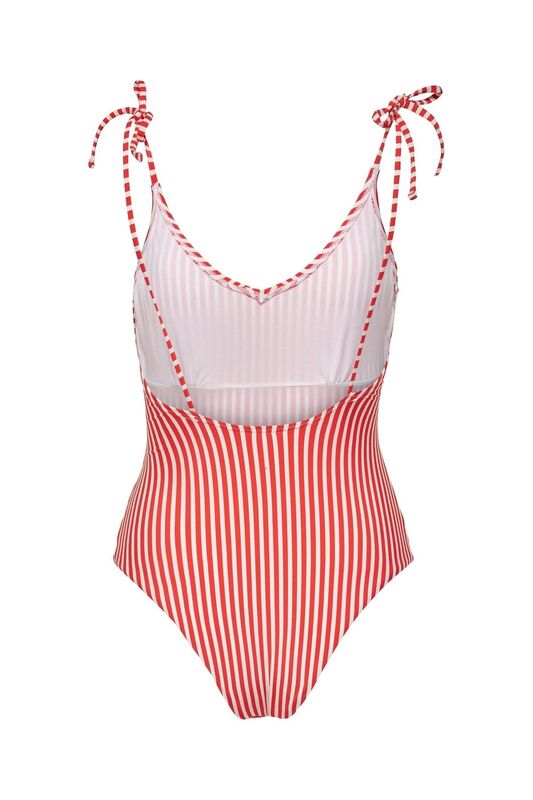 ONLKITTY TIE-STRAP SWIMSUIT Kadın Kırmızı Mayo - 15250479