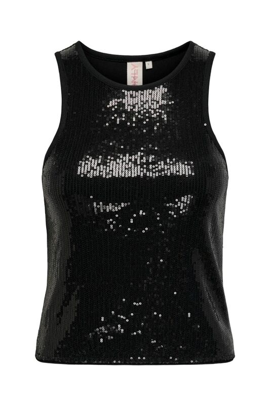 ONLLINDSAY SEQUINS TANK TOP WVN Kadın Siyah Bluz - 15332690