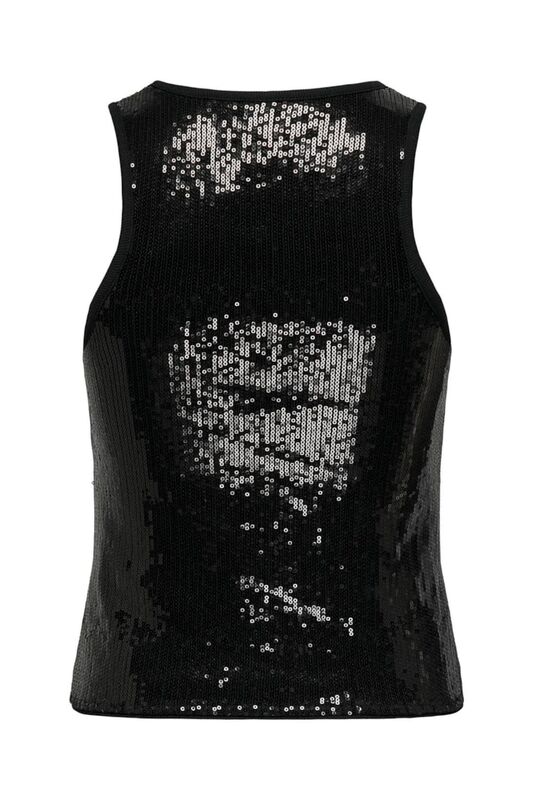 ONLLINDSAY SEQUINS TANK TOP WVN Kadın Siyah Bluz - 15332690