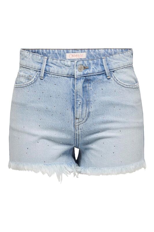 ONLPACY HW RHINESTONE DNM SHORTS AZG Kadın Mavi Şort - 15319104