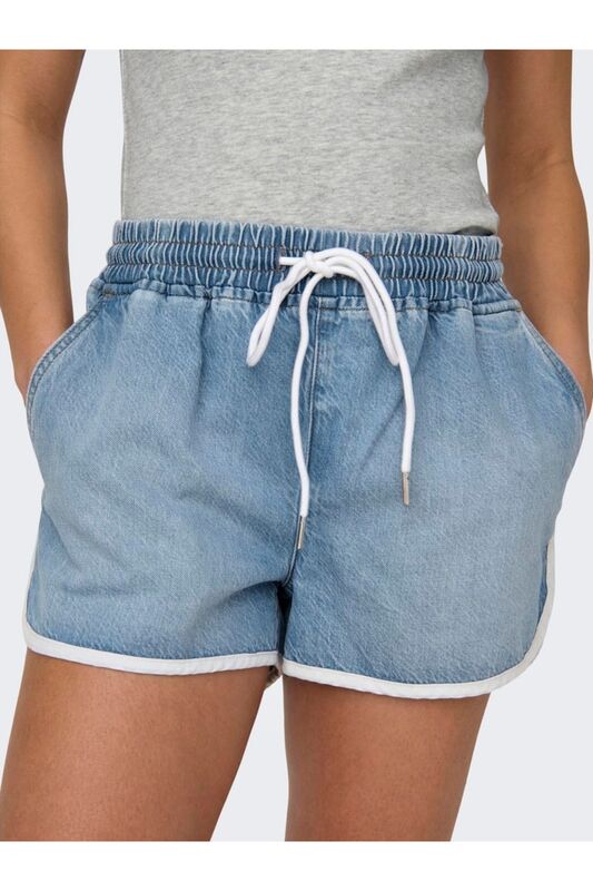 ONLPIERCE PULL-UP DNM TRACK SHORTS Kadın Light Blue Denim Şort - 15319174