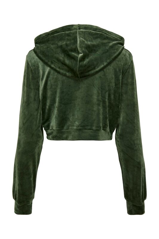 ONLREBEL L/S CROPPED ZIP HOOD SWT Kadın Yeşil Sweatshirt - 15302591