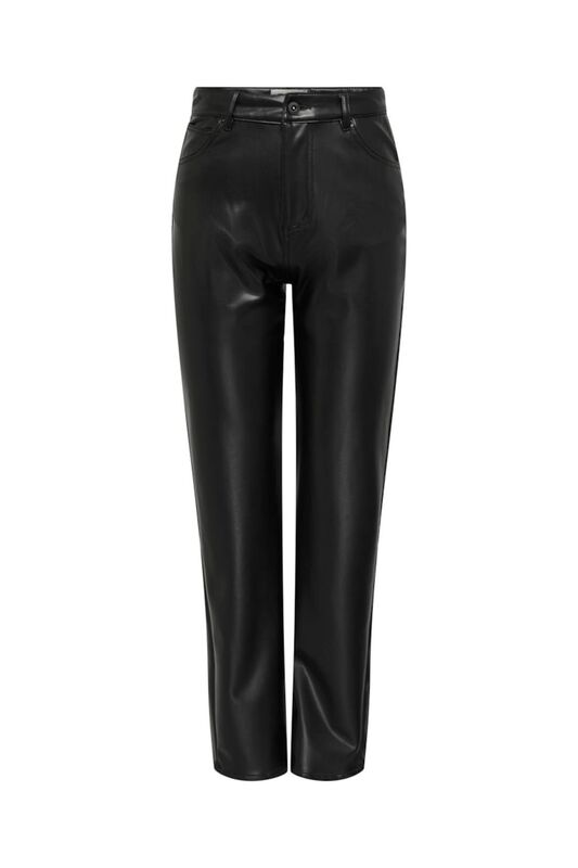 ONLRIVER-STAR HW STR FAUX LEAT PANT PNT Kadın Siyah Pantolon - 15302649