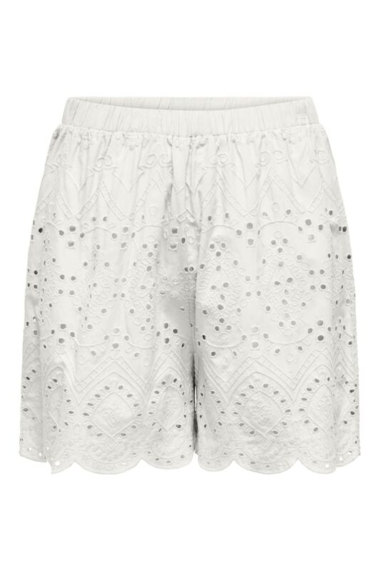 ONLSABI CLEO LIFE EMB SHORTS WVN Kadın Beyaz Şort - 15318646