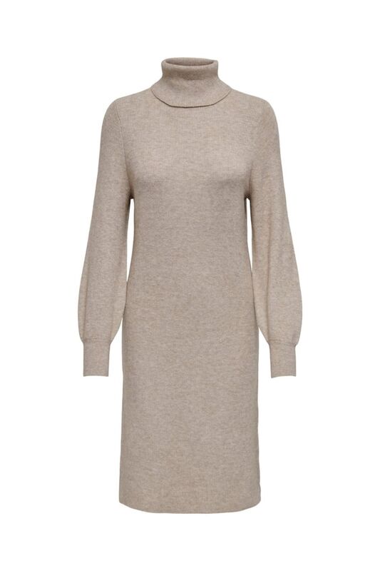 ONLSASHA L/S ROLLNECK DRESS KNT NOOS Kadın Kahverengi Elbise - 15309197