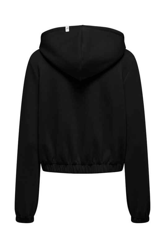 ONLSCARLETT L/S SATEEN HOOD SWT Kadın Siyah Sweatshirt - 15303845