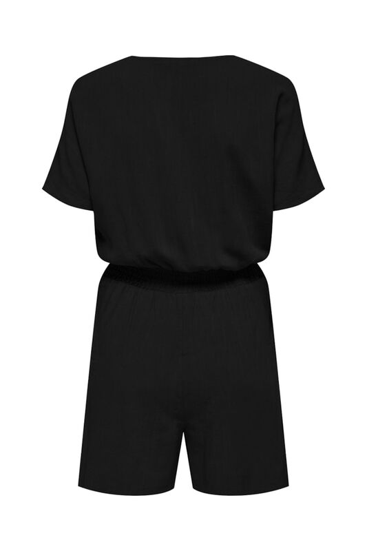 ONLSIESTA S/S LINEN BL PLAYSUIT PNT Kadın Black Tulum - 15322849