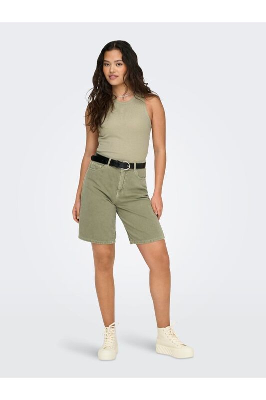 ONLSILLA MW LOOSE BERMUDA SHORTS PNT Kadın Yeşil Şort - 15327036