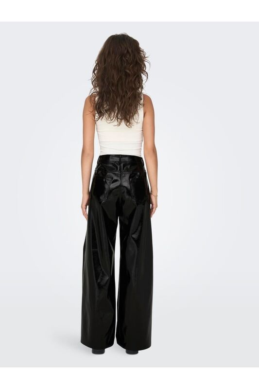 ONLSIMONE GLAZED HW PANT OTW Kadın Siyah Pantolon - 15303659