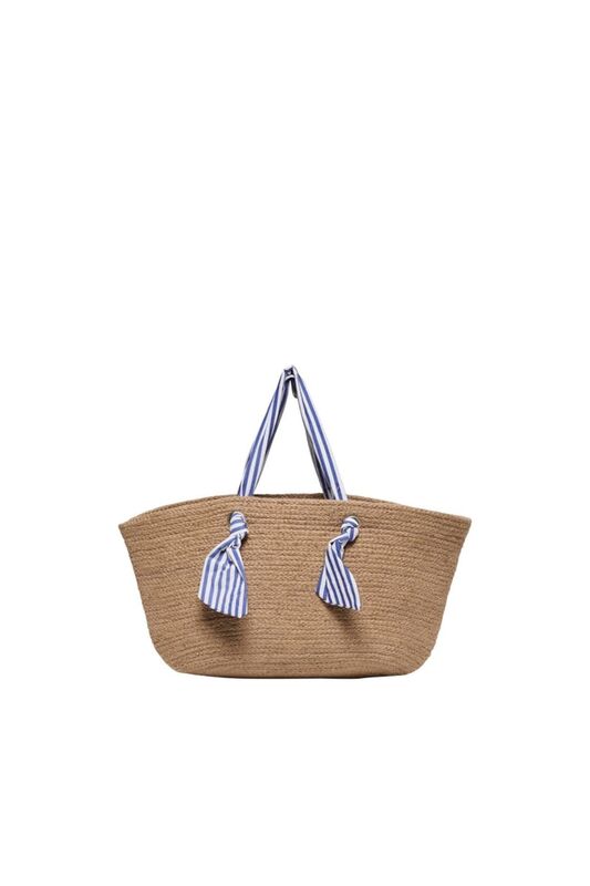 ONLSUNNY STRIPED JUTE SHOPPER Kadın Bej Çanta - 15224482