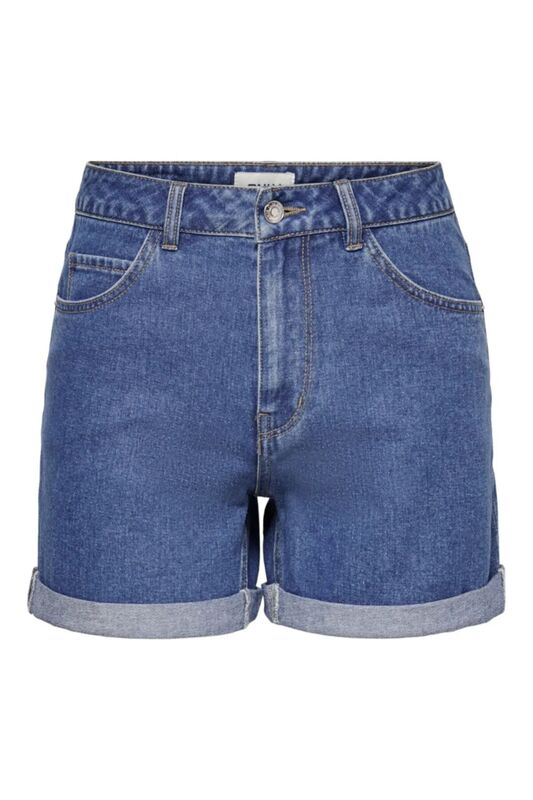 ONLVEGA HW MOM DNM SHORTS NOOS Kadın Mavi Denim Şort - 15230571