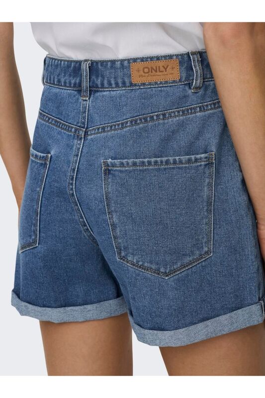 ONLVEGA HW MOM DNM SHORTS NOOS Kadın Mavi Denim Şort - 15230571