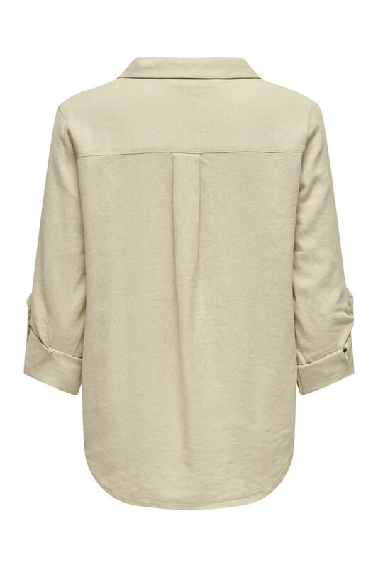 ONLYASMIN-CARO L/S LINEN SHIRT PNT NOOS Kadın Bej UK Gömlek - 15311011