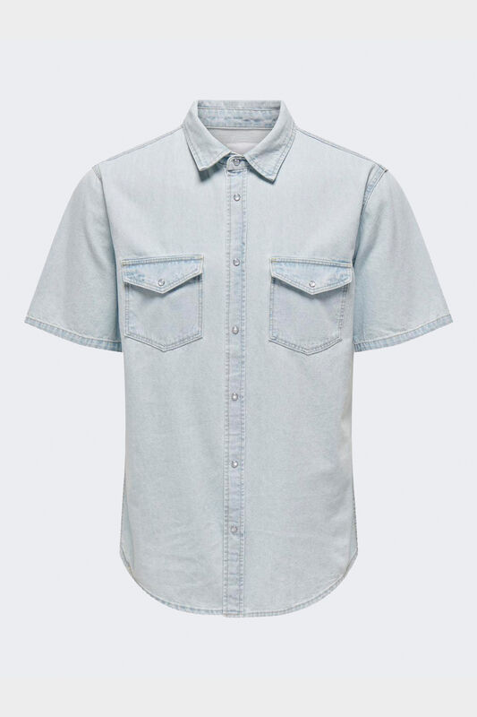 ONSBANE 9181 GUA DNM SS SHIRT Erkek Mavi Denim Gömlek - 22029181