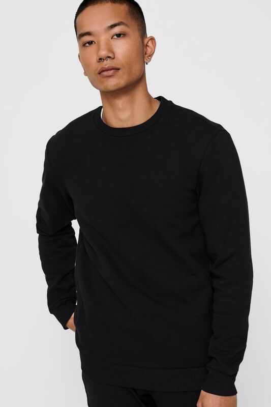 Onsceres Crew Neck Noos Erkek Siyah Sweatshirt - 22018683