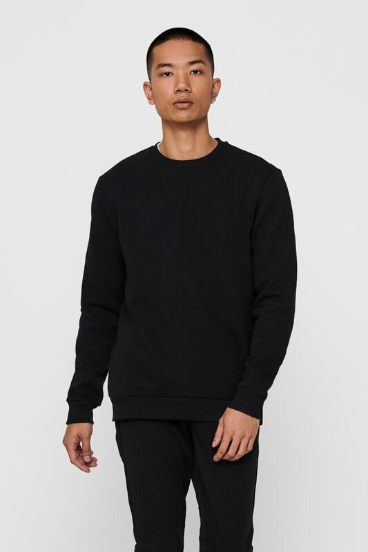 Onsceres Crew Neck Noos Erkek Siyah Sweatshirt - 22018683