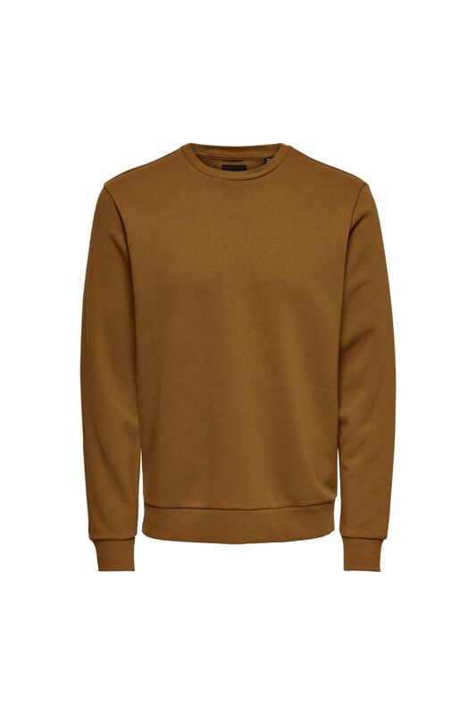 Onsceres Crew Neck Noos Erkek Kahverengi Sweatshirt - 22018683