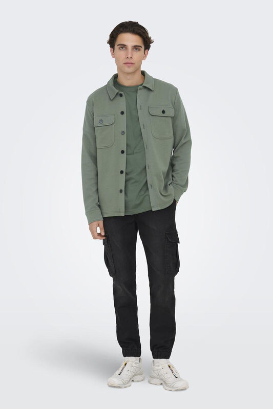 ONSNEWKODYL OVERSHIRT SWEAT NOOS Erkek Gri UK Gömlek - 22021279