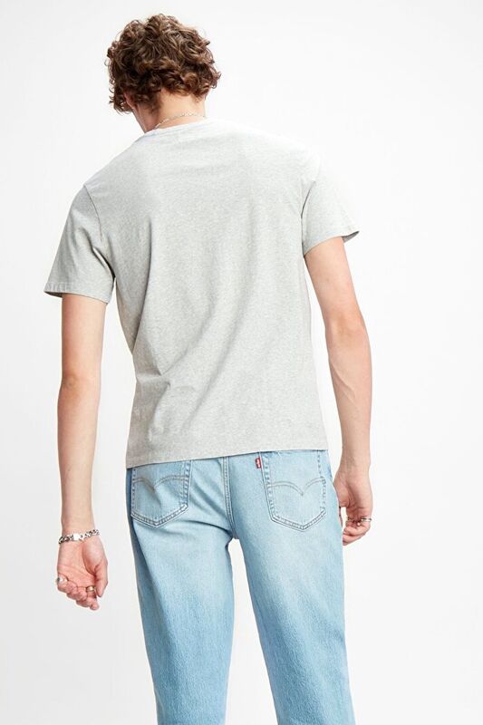 THE ORIGINAL TEE COTTON + PATCH EMBROID Erkek Gri Basic T-Shirt - 17164