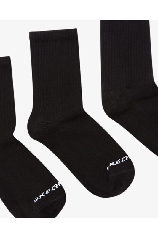 U 3 Pack Crew Cut Socks Uniseks Siyah Çorap - 212283